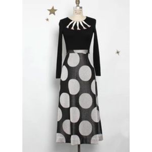 Vintage Silver Spot Flare Skirt